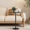 24" Tall Black Square Pub Table with Marble Base, Small Bar Table for Home Bar & Kitchen